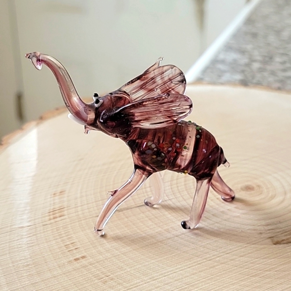 Vintage Art Glass Hand Blown Elephant